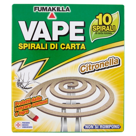 VAPE Spirali di Carta Citronella 10 pz